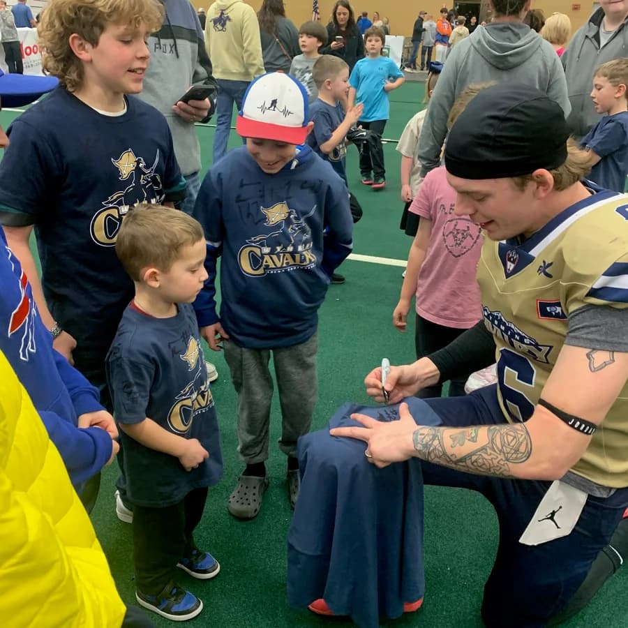 Matt Laur connecting with the football community